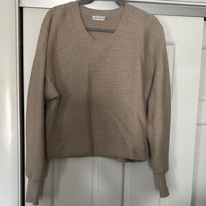 Good American Tan Crew Neck Sweater